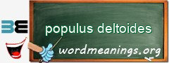 WordMeaning blackboard for populus deltoides